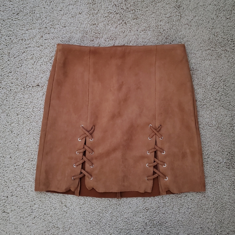 Forever 21 suede lace up mini skirt